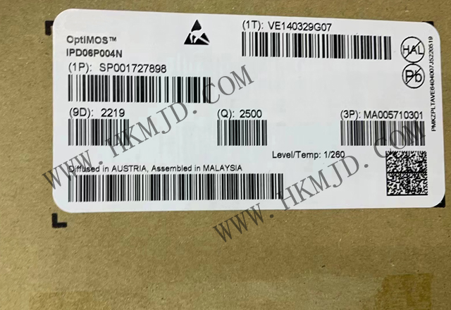 Транзистор питания IPD06P004N P-канальный MOSFET 60 В 16.4A 63W PG-TO252-3