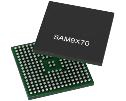 Microchip SAM9X75-I -I/4PB (MPU) — микропроцессор с частотой до 800 МГЦ.