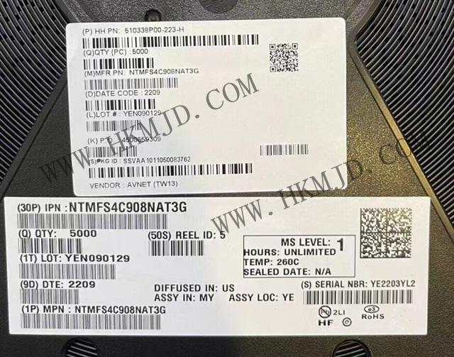 (Onsemi) Новый и оригинальный NTMFS4C908NAT3G транзистор MOSFET TRENCH 6 30V NCH