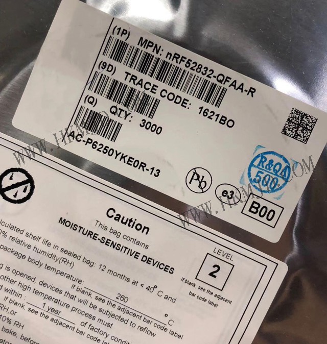 Поставка Bluetooth NRF52832-QFAA-R с низким энергопотреблением и мультипротоколом Bluetooth 5