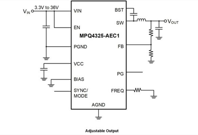 MPS автомобильный MPQ4325GRE-AEC1 36V, 5A синхронный регулятор понижающего выключателя
