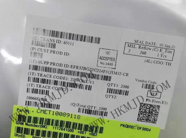 Новая и оригинальная система на кристалле EFR32BG22C224F512IM32-CR RF - SoC Blue Gecko, QFN32, 2.4G