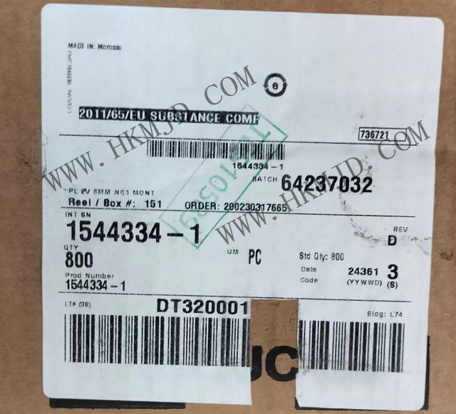Автомобильные разъемы 1544334-1 2 pos Разъем корпуса мужской, накладка черная 0,315» (8,00 мм)
