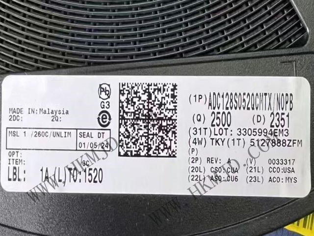 TI ADC128S052QCMTX Маломощные восьмиканальные КМОП 12-разрядные аналого-цифровые преобразователи