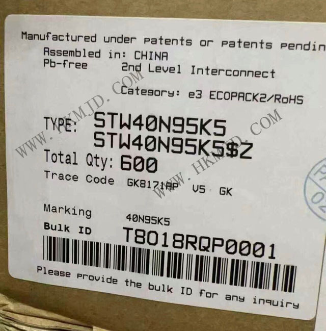 Mingjiada Electronics [Поставка] STW40N95K5 (ST) N-Канальные Силовые MOSFET Транзисторы