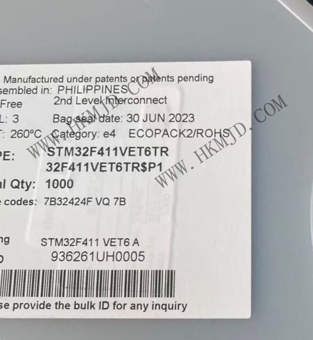 ST STM32F411VET6TR Высокопроизводительный 32-разрядный MCU Arm Cortex-M4