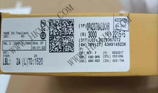 Поставка OPA2378AIDCNR Двойной, малошумящий, 900 кГц, RRIO, прецизионный операционный усилитель