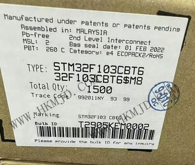 ST STM32F103CBT6 32-разрядный одноядерный микроконтроллер ARM Cortex-M3 с тактовой частотой 72 МГц