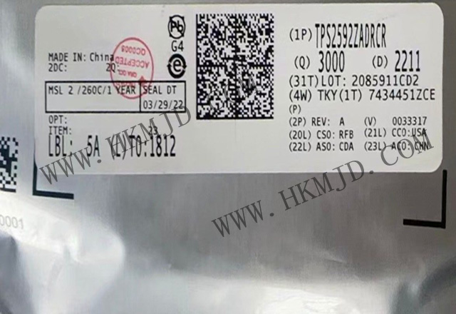 Поставка Оригинальный TI eFuse ИС, Поставка TI TPS2592ZADRCR Электронный Fuse ИС