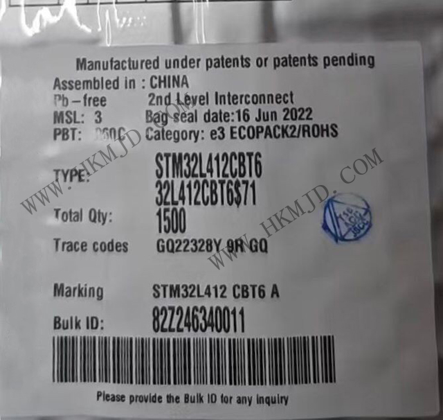 Mingjiada Electronics предлагает 32-разрядный микроконтроллер STM32L412CBT6 на базе Arm Cortex-M4