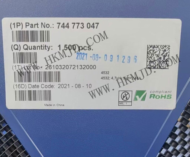 Mingjiada Electronics поставляет индуктивности мощности Würth Elektronik 744773047 (тип SMD)