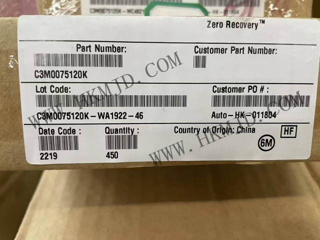 В наличии Wolfspeed C3M0075120K 1200 В SiC MOSFET, низкое сопротивление проводимости 75 мОм