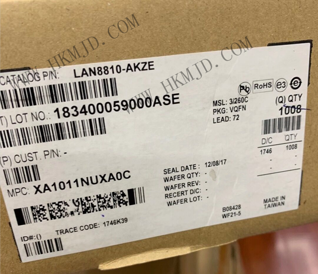 [ Microchip ] LAN8810-AKZE GMII 10/100/1000 Mbps Ethernet приемопередатчик с HP Auto-MDIX