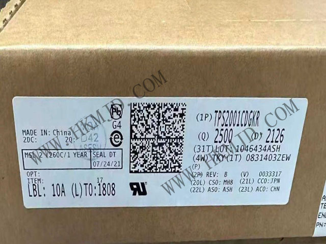 【 Выключатель с ограничением тока 】TPS2001CDGKR 2A нагрузка, 4.5-5.5V, 72mΩ USB выключатель питания